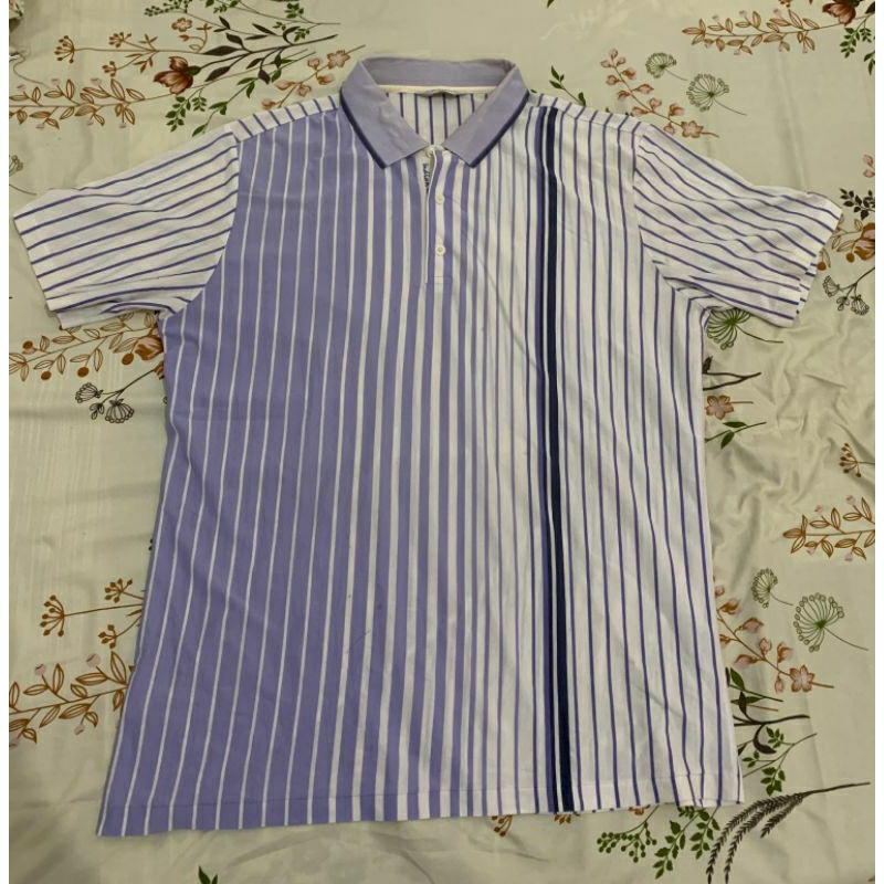 Kaos kerah polo salur vintage by Indian Casual Return to Nature