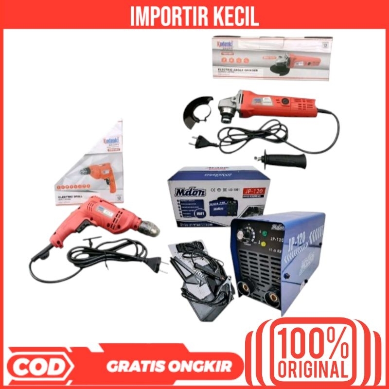 PAKET LAS GERINDA BOR KODENKI MESIN LAS 450 WATT H&L PAKET LAS