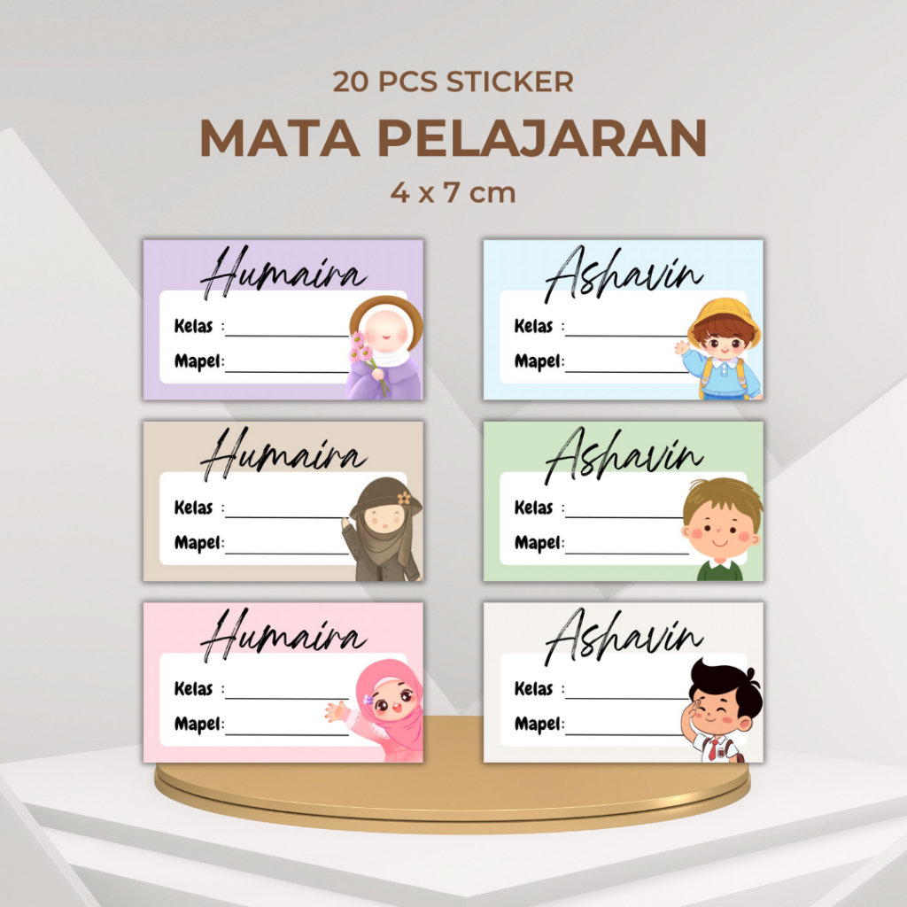 

20 pcs Stiker Mata Pelajaran Sekolah SD SMP SMA Label Buku Pelajaran Sekolah Custom Tulisan Sticker MapeL Mata Pelajaran Sekolah Isi 20 pcs Ukuran 4 x 7 cm