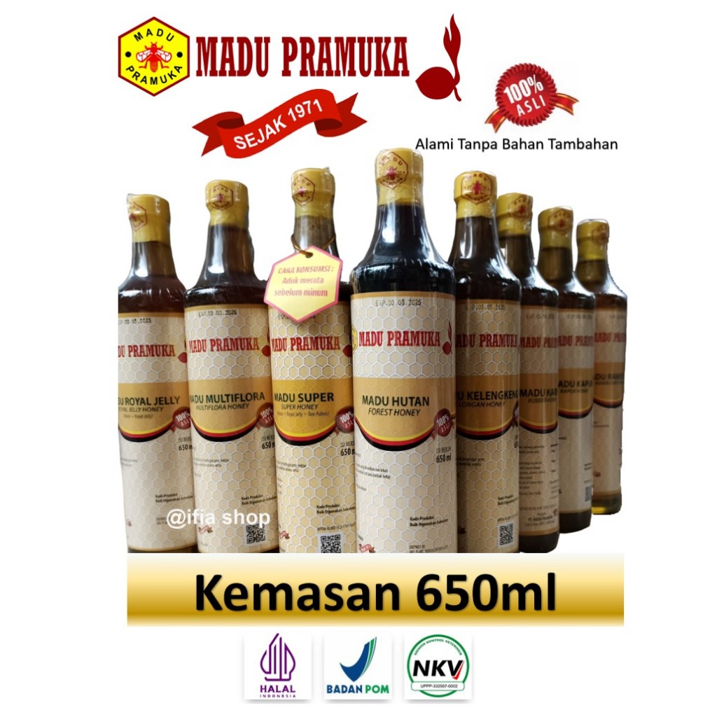

Madu Murni Asli MaduPramuka Dipercaya Sejak 1971 Kemasan 650ml Alami Tanpa Bahan Tambahan