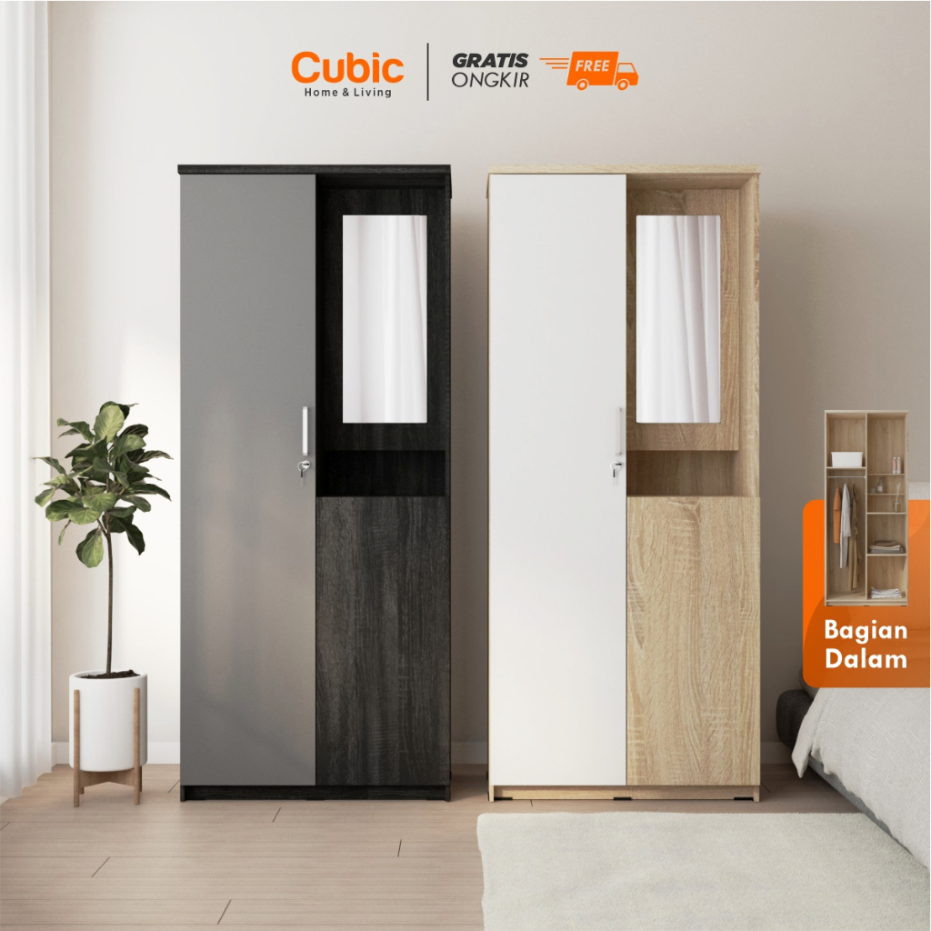 Cubic LUNA LPM 201 Lemari Pakaian 2 Pintu / Lemari Baju / Wardrobe