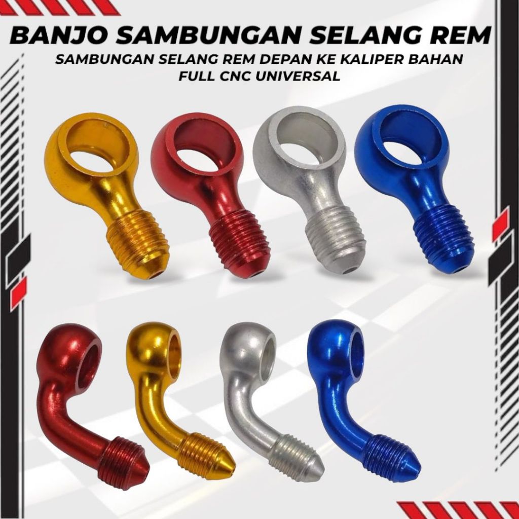 BANJO SAMBUNGAN SELANG REM DEPAN KE KALIPER FULL CNC BISA SEMUA MOTOR TIPE LURUS DAN BENGKOK HS55