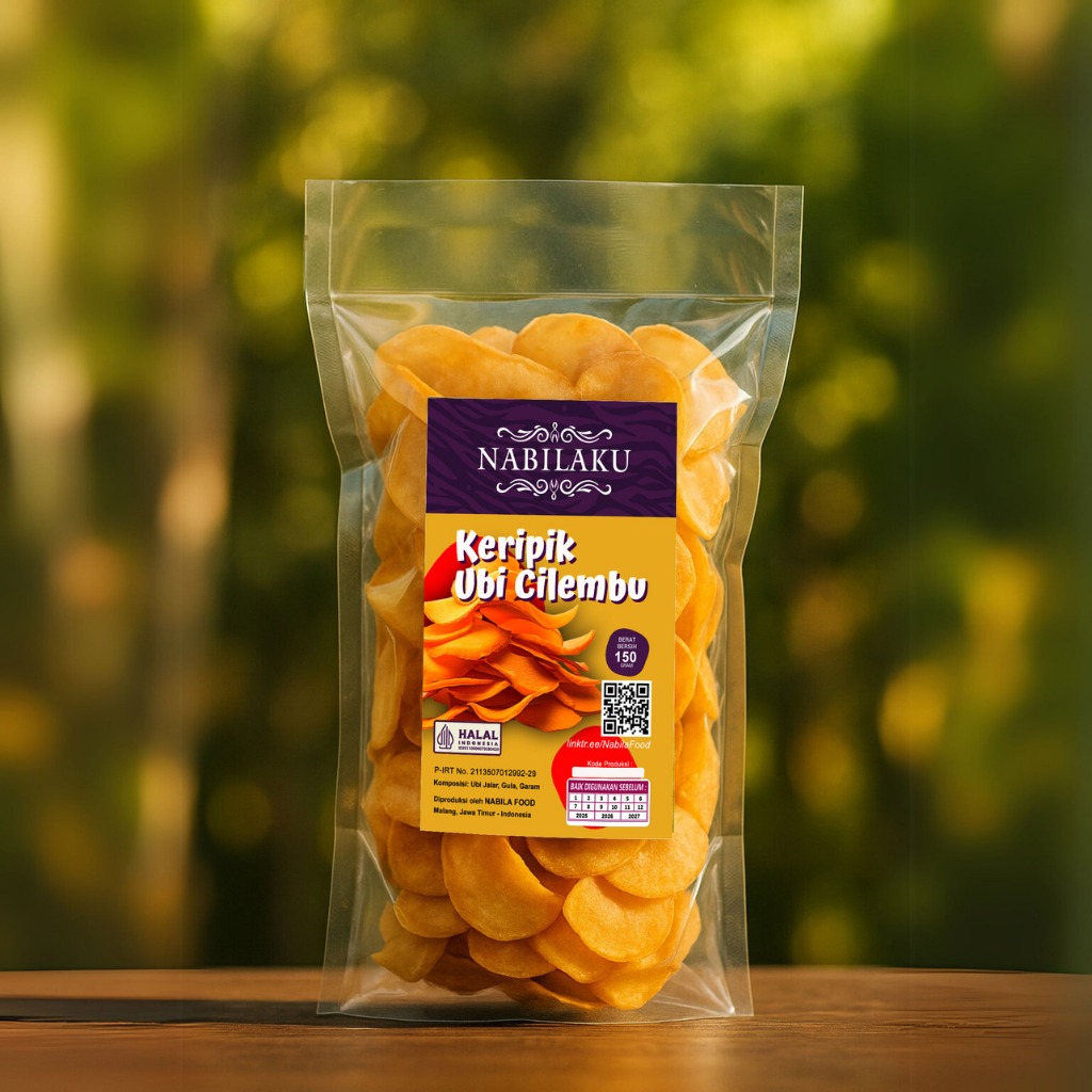 

NABILAKU Snack Keripik Kripik Ubi Jalar Kuning Cilembu Manis Original 150g
