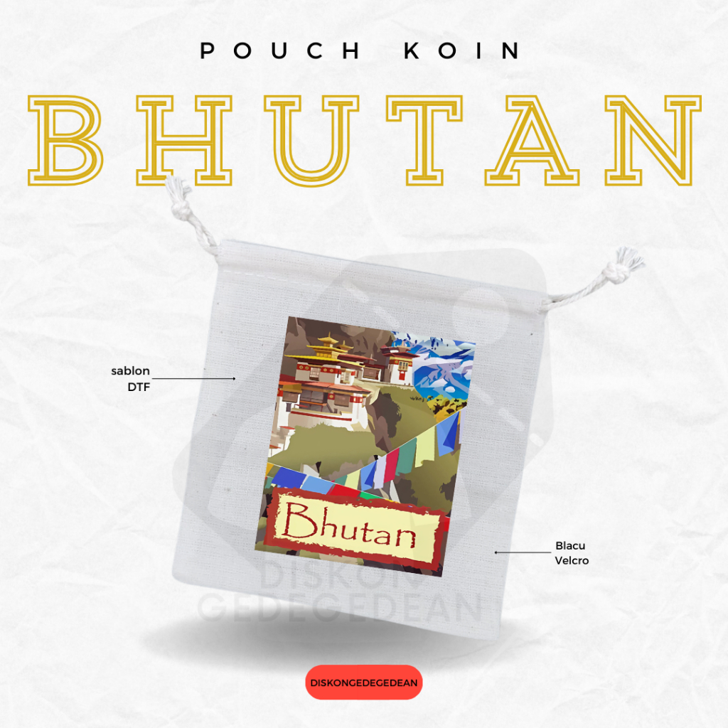 Diskongedegedean Pouch Dompet Koin Souvenir Bhutan Dompet Koin Oleh Oleh Thimphu Bahan Blacu Type 3