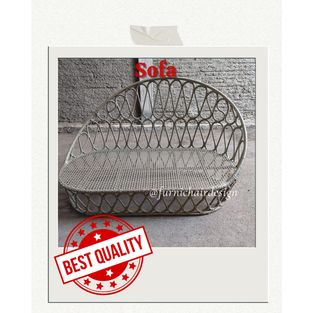 Jual Sofa Kursi Teras Kursi Taman Rotan Sintetis Rangka Metal