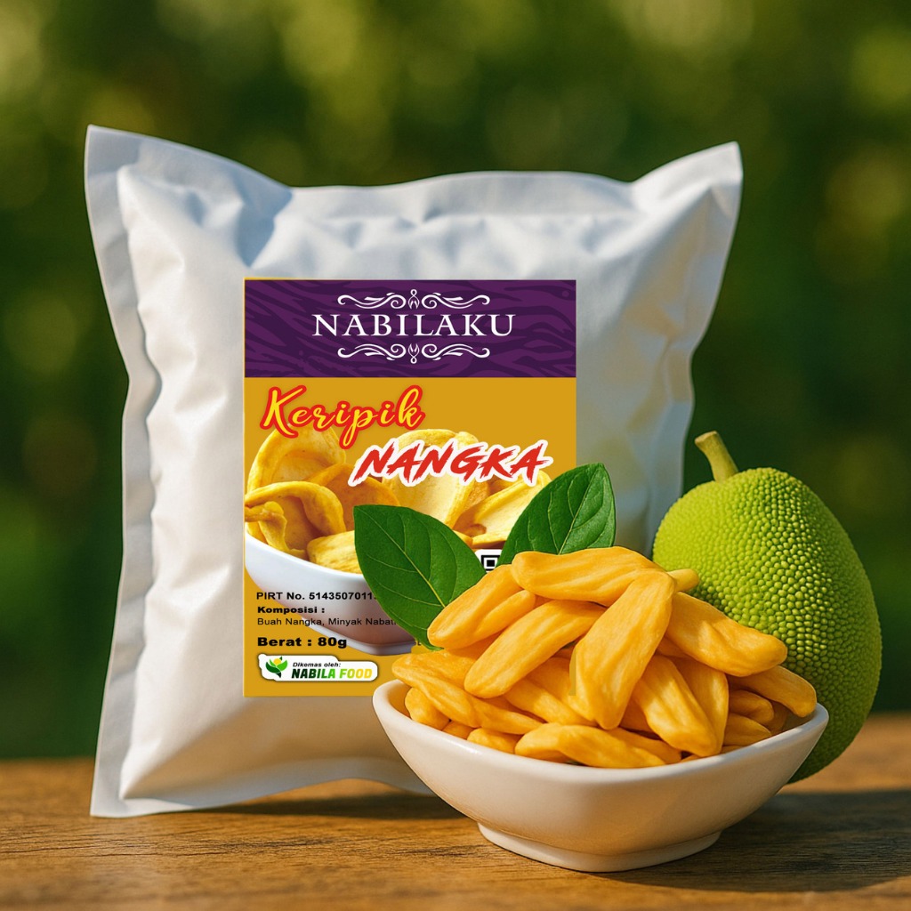 

NABILAKU Snack Keripik Kripik Buah Nangka Khas Malang Asli GRADE A SUPER 80g
