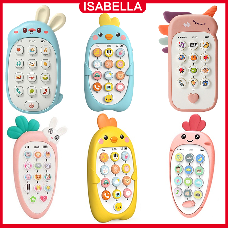 ISABELLA Bayi Mainan Ponsel Ponsel Teether Musik Suara Mainan Pendidikan Awal Belajar Mesin Hadiah A