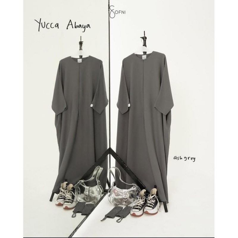 PL set Yucca Abaya warna Ash grey size XL & khimar savana warna Seneca rock