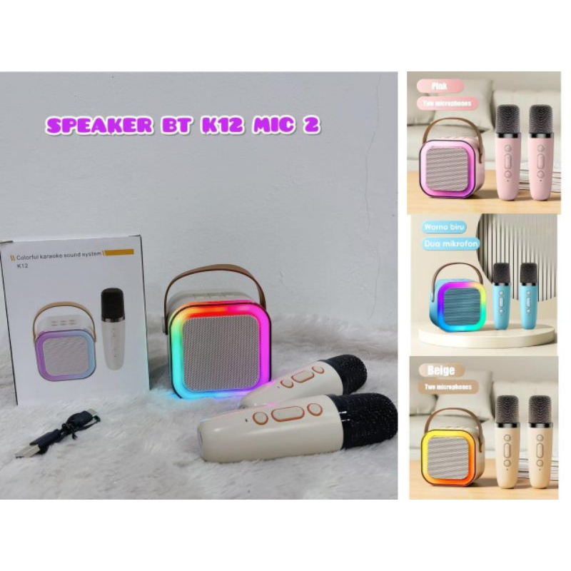 Mini Speaker Bluetooth 2 mic 1 Karaoke /Bluetooth Mini Speaker Karaoke /Speaker Microphone Karaoke S