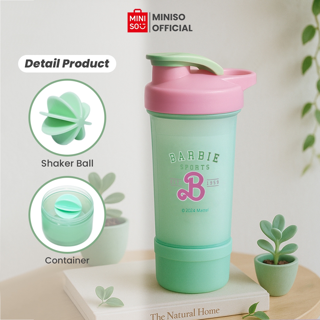 Miniso X Barbie 650mL Botol Minum Shaker Bottle Gym Botol Minum Flip Tumbler Polos Shaker Water Bott