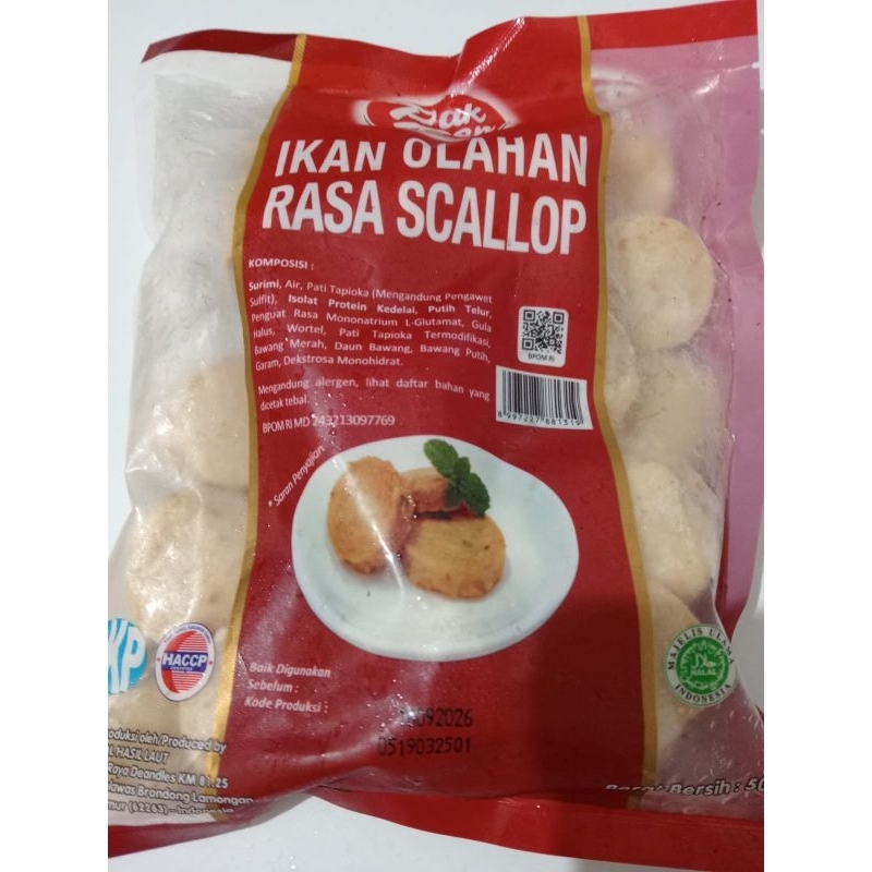

Pak Den Scallop 500 Gram Frozen Food Makanan Beku Rasa Scallop