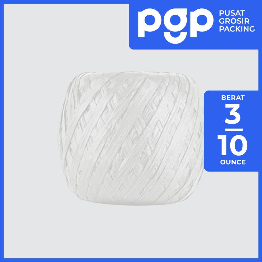 

Tali Rafia Aneka Ukuran 3-10 Ons / 300-1000 Gram Putih - Tali Plastik Murah Berkualitas
