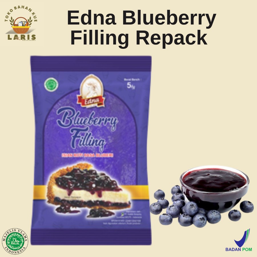 

EDNA BLUEBERRY FILLING KEMASAN REPACK 250 GRAM