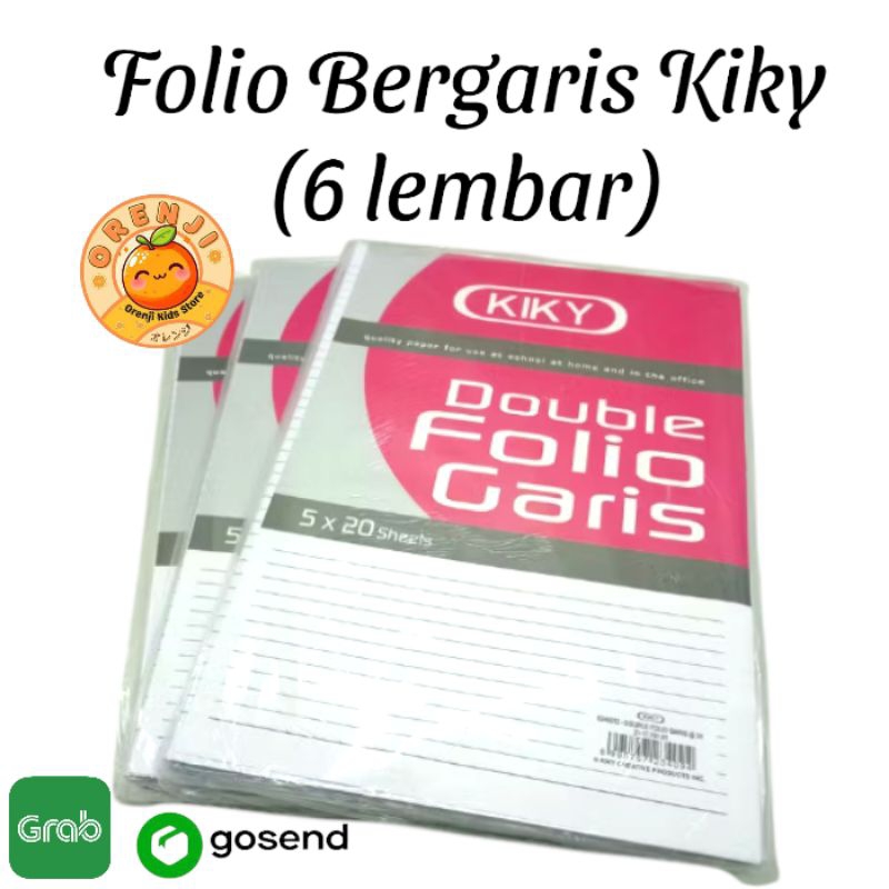 

Kertas Folio bergaris Kiky - REPACK isi 6lembar. Double Folio Bergaris