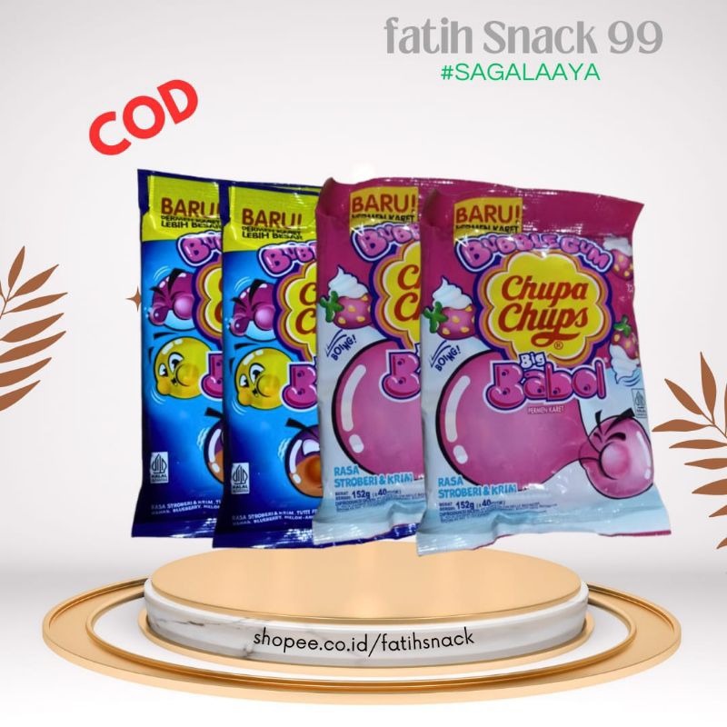 

BIG BABOL ISI 40 PCS X 19G BUBBLE GUM RASA STRAWBERRY & MIX [ TUTY FRUTTI, KRIM ]