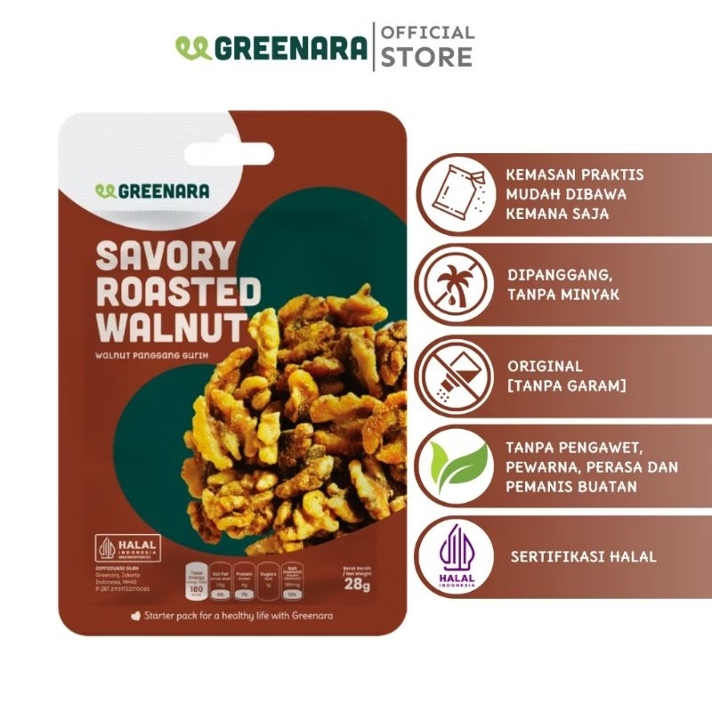 

Greenara One Serving Savory Roasted Walnut 28g / Cashew 30gr / Power Trail 25gr / Macadamia 30gr