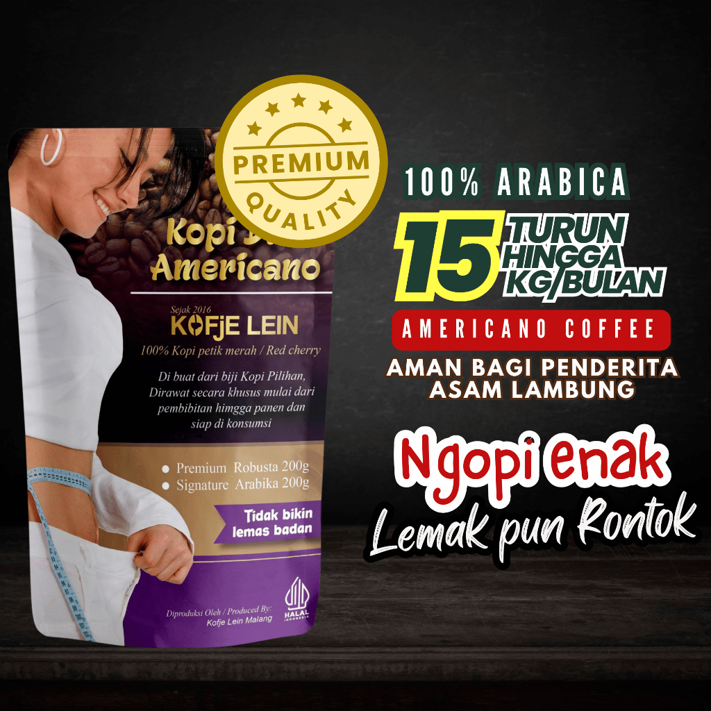

Kofje Lein Kopi Americano Diet Arabica Coffee Pelangsing Ampuh