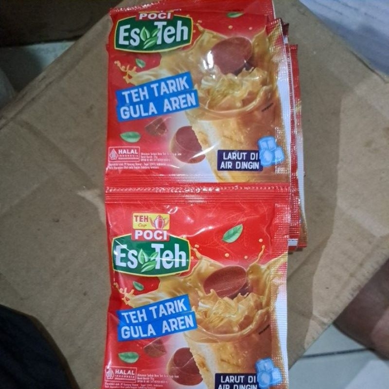 

teh cap poci es teh tarik gula aren 1 renceng isi 10pcs