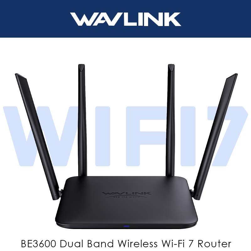 WAVLINK BE3600 Wi-Fi 7 Router Router Gaming Dual Band Dengan WiFi Tamu, QoS, IPv6 & VPN Lanjutan