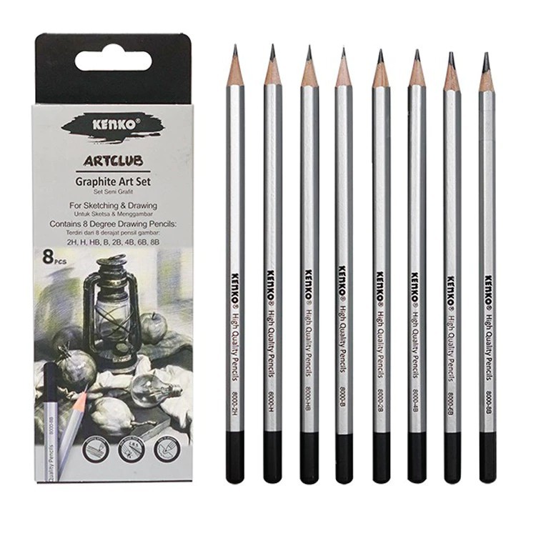 

Pensil Set Graphite Art Set/Art Club Kenko isi 8pc
