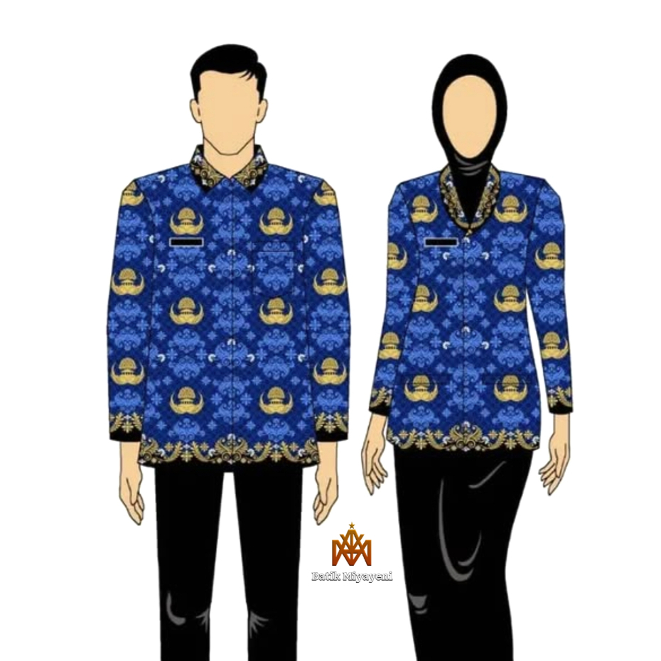 KORPRI pria dan wanita c40s terbaru kemeja batik korpri couple
