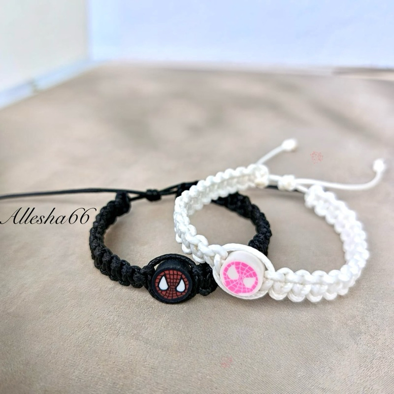 GELANG RAJUT SPIDERMAN-GELANG KEPANG SPIDERMAN MILES GWEN GELANG COUPLE GELANG PASANGAN GELANG PRIA 