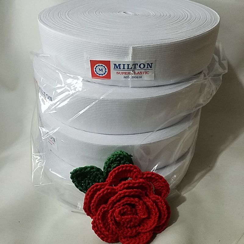 ELASTIK MILTON HITAM DAN PUTIH (per roll) ~xx /karet elastik/karet kolor/koloran