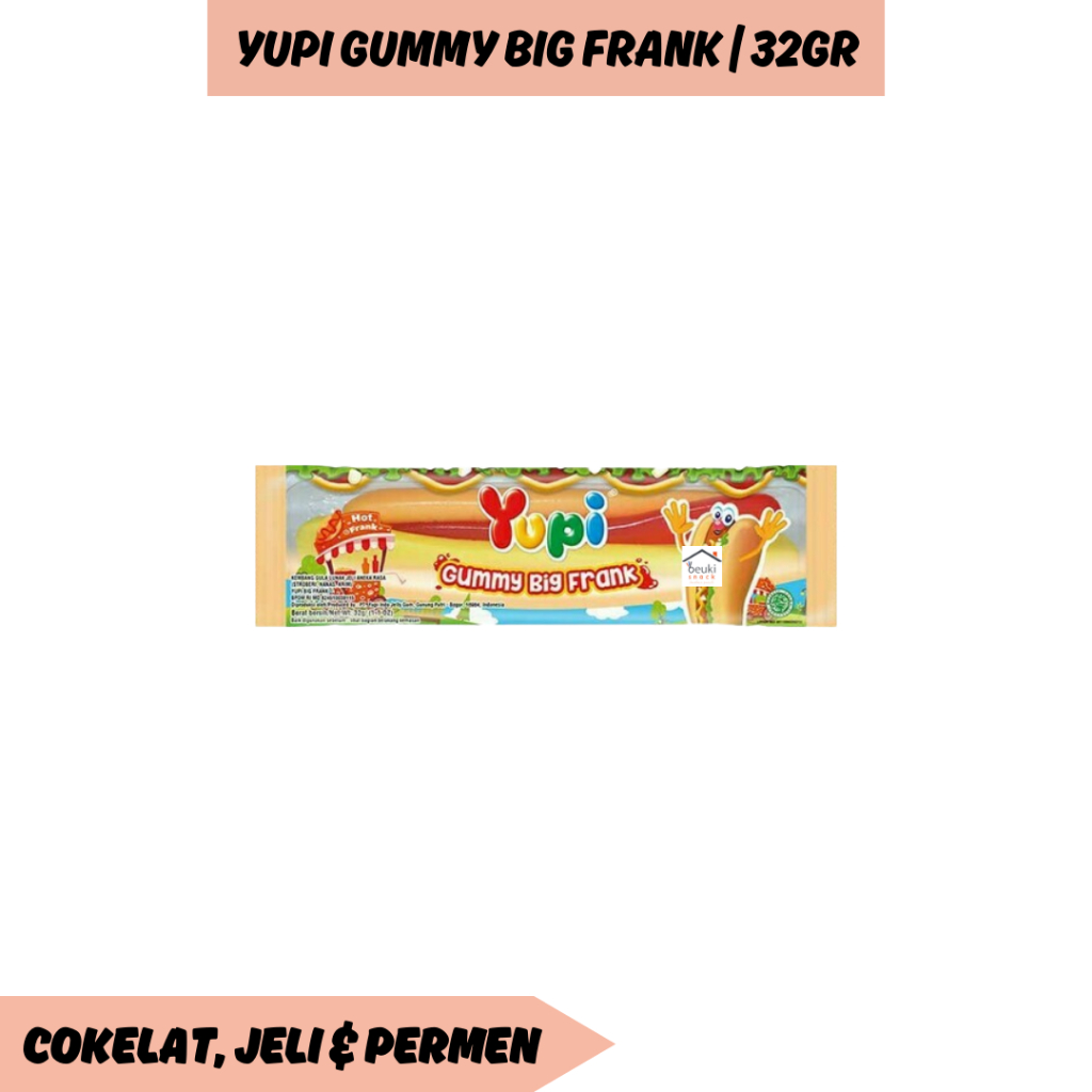 

Yupi Gummy Big Frank Permen Jelly Lunak Bentuk Hot Dog