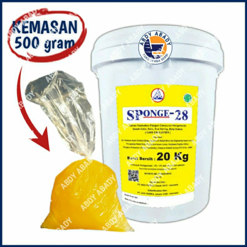 

Sponge 28 Cake Emulsifier Kemasan 500gr Cake Improve SP 28 Pengembang dan pelembut kue