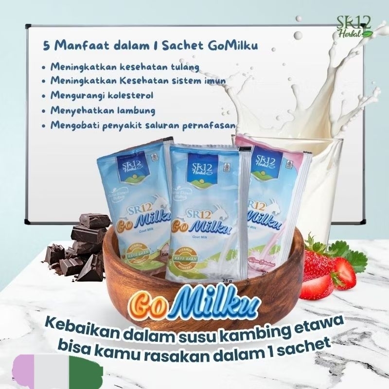 

Susu Kambing Etawa GoMilku SR12 untuk Kolesterol,Sendi dan Tulang Cegah Osteoporosis kemasan Sachet 25 gram