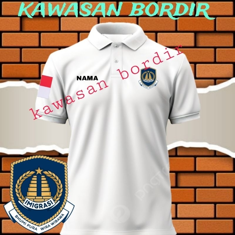 polo shirt imigrasi kaos imigrasi seragam imigrasi baju imigrasi full bordir..
