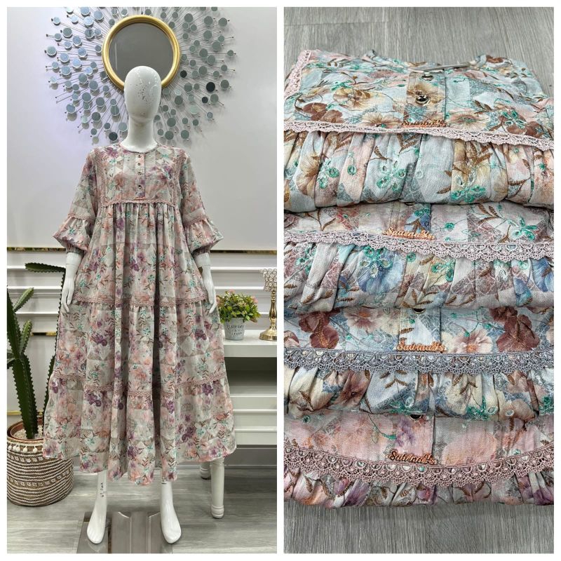 Midi dress katun premium / dress salvina fariasi renda / midi dress salvina ys ori