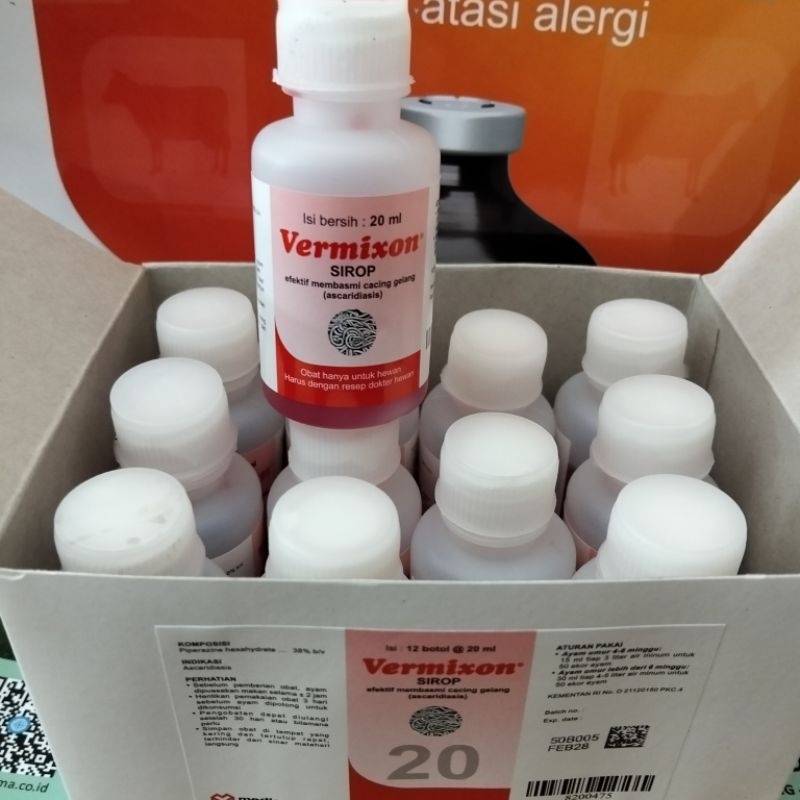 VERMIXON SIROP 20 ML (OBAT CACING GILIG PADA TERNAK)