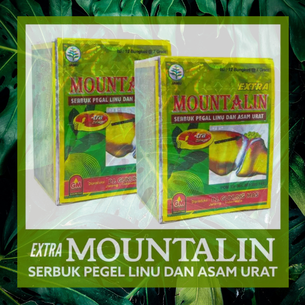 

Jamu Mountalin Serbuk, Mengatasi Pegal Linu, Asam Urat, Nyeri Sendi, Masuk Angin, sakit gigi