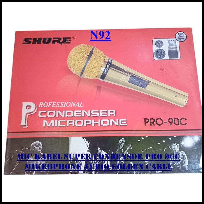 N92 MIC KABEL SUPER CONDENSOR PRO 90C MIK KONDENSOR PEKA SENSITIF MIKROPHONE AUDIO GOLDEN CABLE CABE