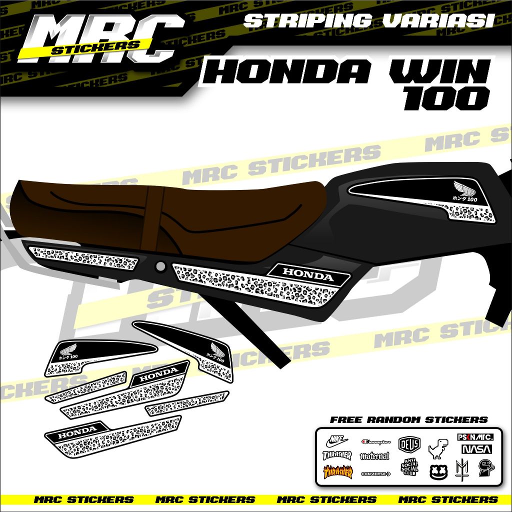 STRIPING / STIKER / SKOTLET VARIASI / CUSTOM HONDA WIN 100