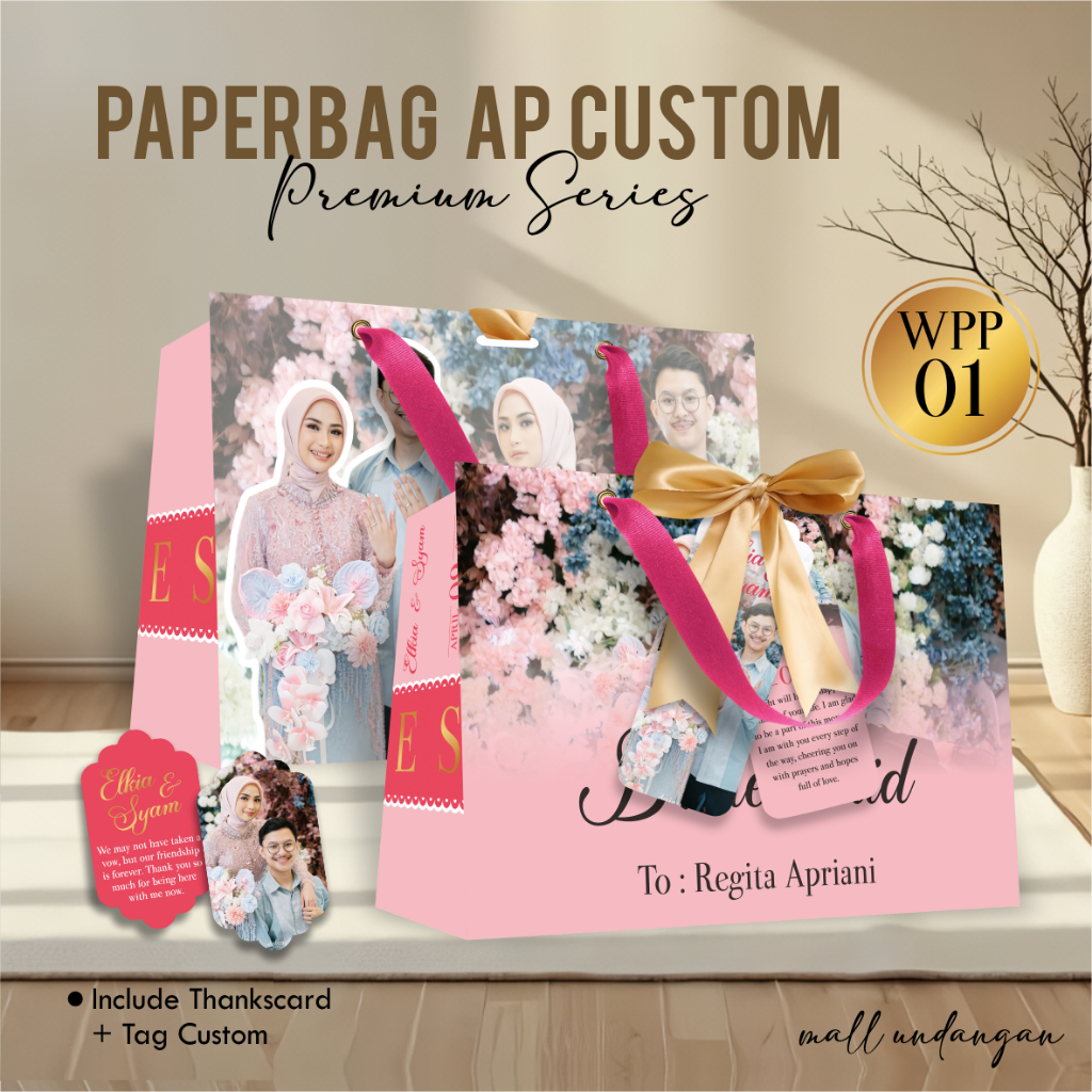 

PAPERBAG COLOUR BAHAN AP - TAS SOUVENIR PERNIKAHAN CUSTOM FOTO - WEDDING PREMIUM PAPERBAG [WPP]