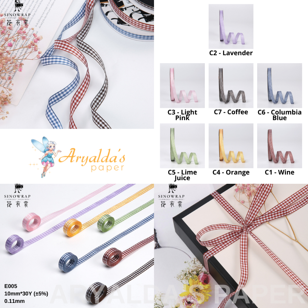 

[1 ROLL / 30 YARD] Korean Premium Ribbon Pita Square Size 1 CM | Pita Import Motif Kotak | Pita Impor Natal Kado Hampers, Flower Bouquet Bouqet Buket Bucket Bunga, Hadiah, Gift Bingkisan, Florist