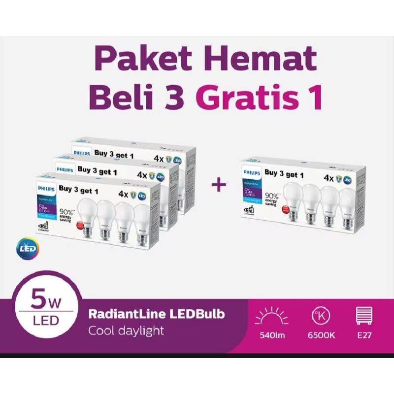 Binar Mart - Philips 5W LED 6500K