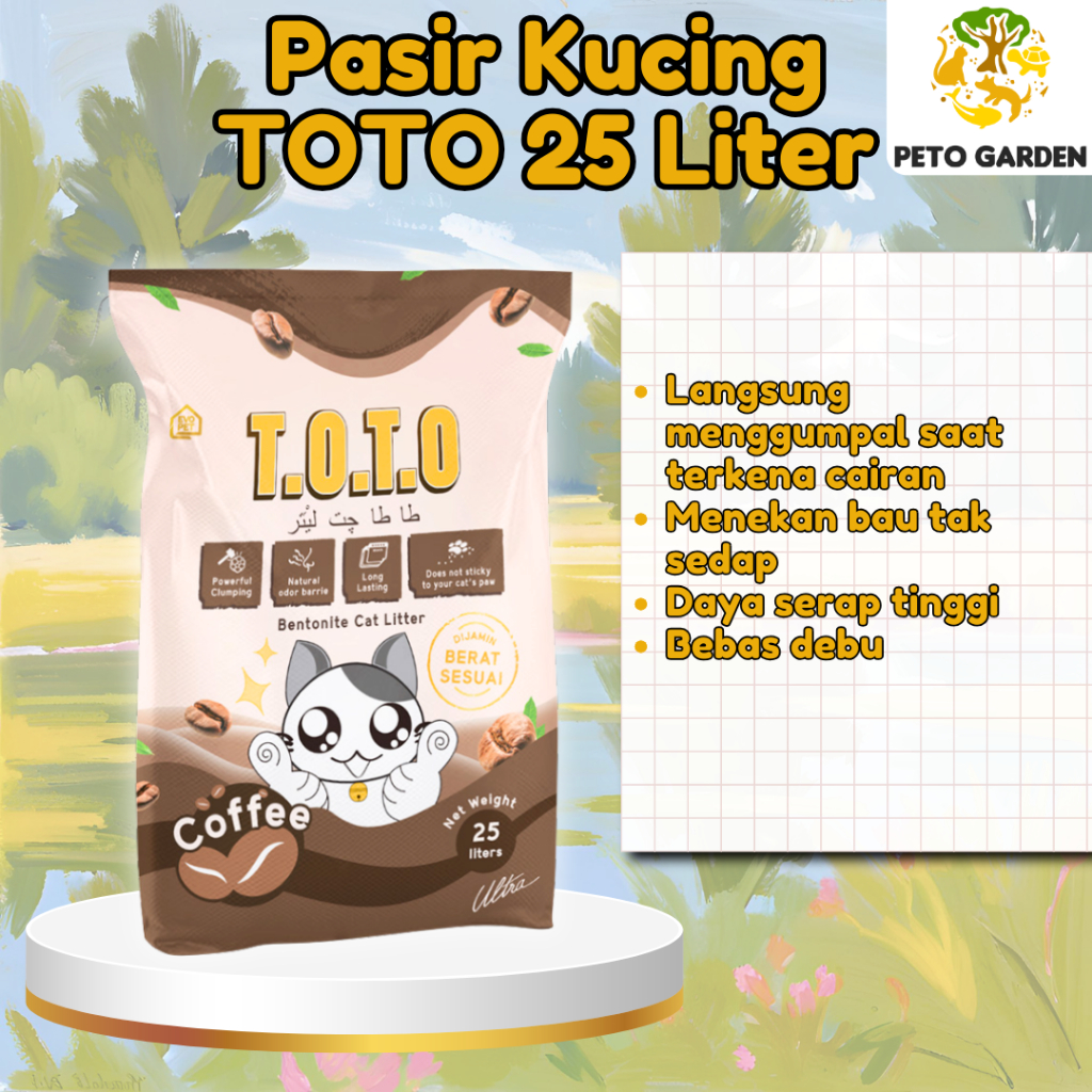 ady78 Pasir Kucing TOTO 25 Liter Pasir Gumpal ngi Kotoran Kucing