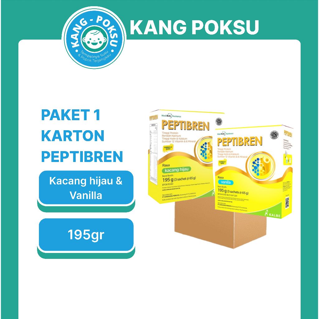 

PEPTIBREN PAKET 1 KARTON / 24 KOTAK 195 GR NUTRISI KESEHATAN SARAF 195GR SSKD