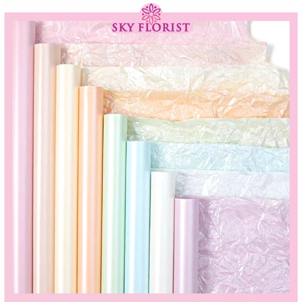 

20 Lembar Flower Wrapping Korean Pearl Pear Paper Kertas Buket KB6255