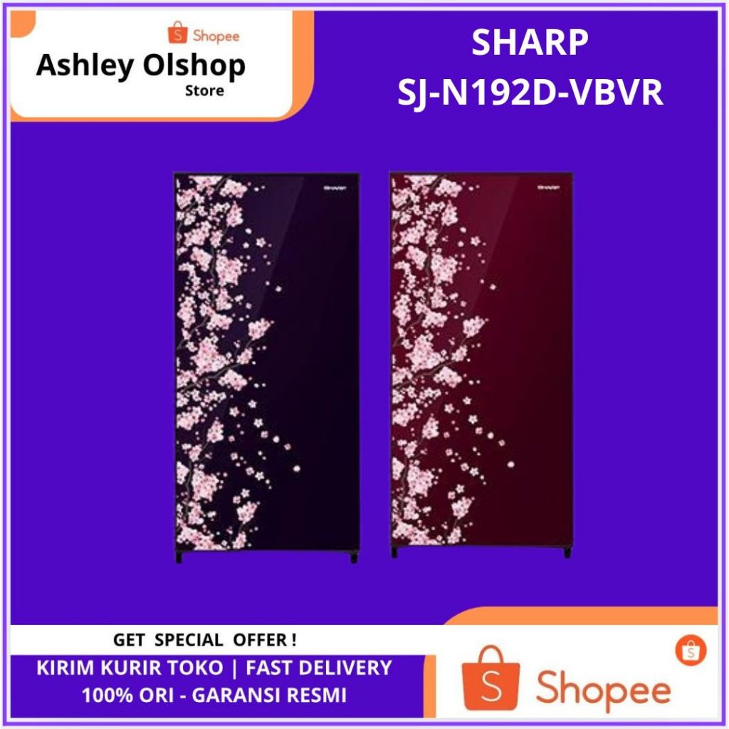 Kulkas Sharp 1 Pintu SJ-N192D-VB/VR Low Wattage Kulkas 184 L Sharp SJ N192D