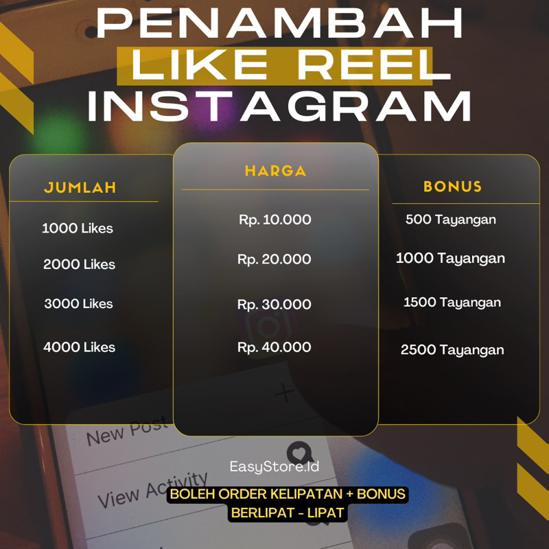 PENAMBAH LIKE POST/REEL INSTAGRAM MURAH CEPAT