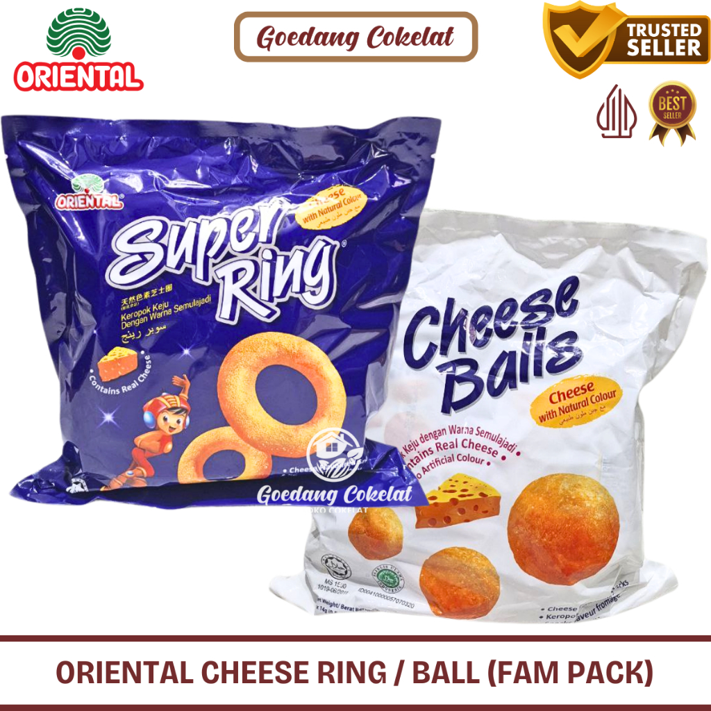 

Oriental Cheese Balls Super Ring Green Pea Kacang Polong Family Pack 112gr Halal Isi 8