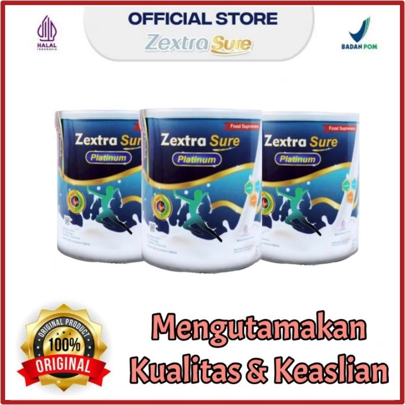 

Zextra Sure platinum susu tulang sendi paket 3 kaleng