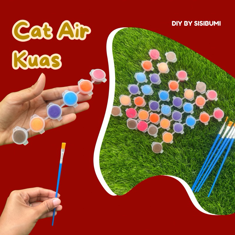 

Bisa COD! Cat Air DIY + Kuas Lukis | Warna Cerah Aman untuk Anak | Paket Mewarnai Anak