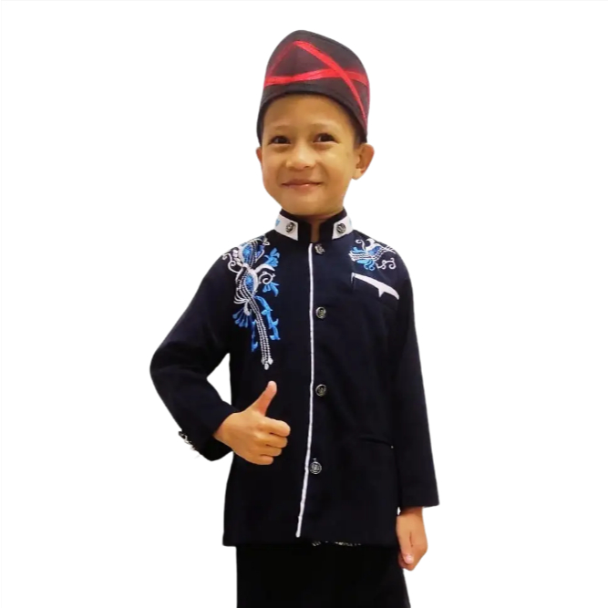 Jasko Anak Bordir Warna Hitam / Jasko Anak TK / Jasko Anak SD SMP/ Koko Atasan Anak