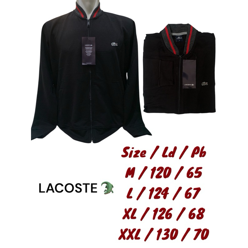 jaket bomber Merk LACOSTE/ jaket bomber hitam