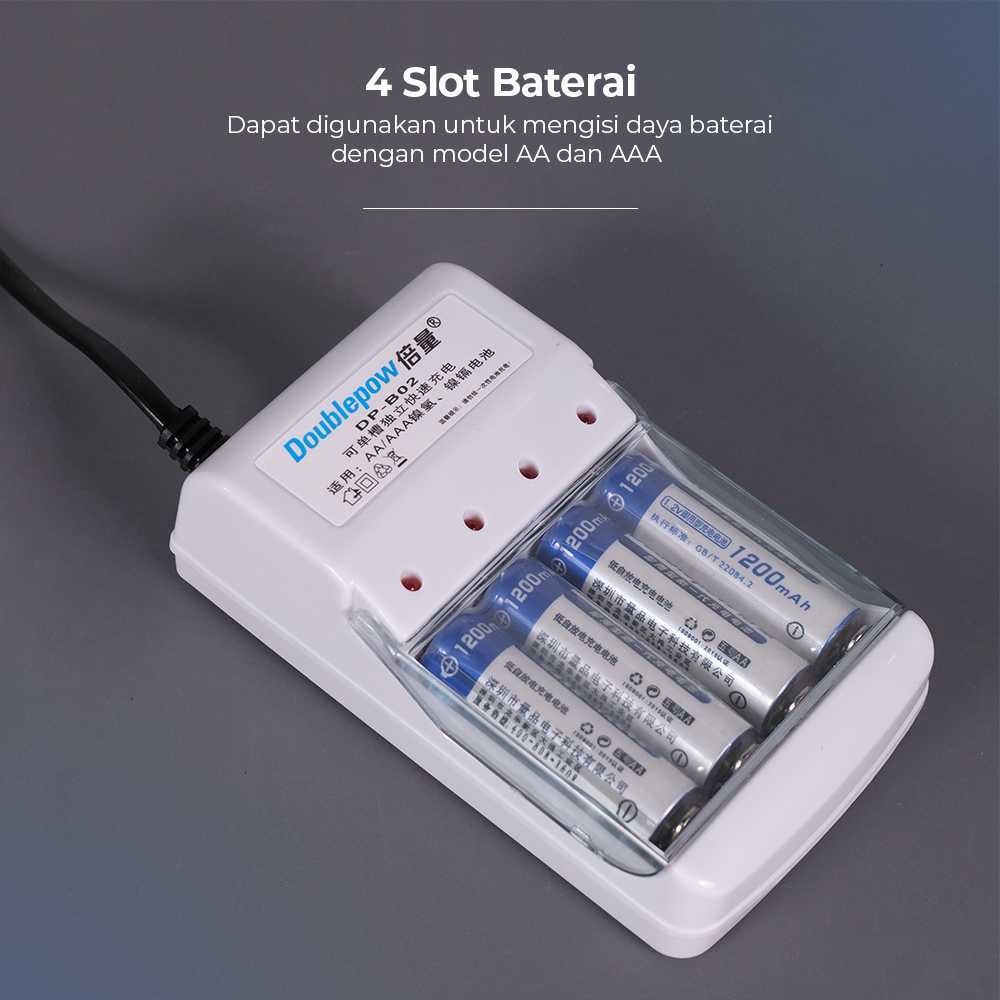 Charger Baterai Rechargeable 4 Slot AA AAA / Baterai AA Rechargeable